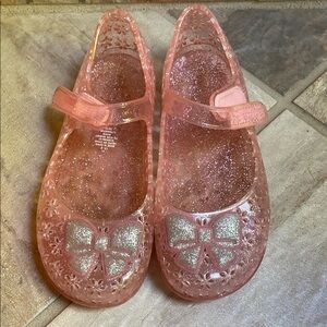 Glittery Pink Kids Jelly Sandals